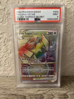 2022 POKEMON SWORD & SHIELD SILVER TEMPEST SECRET FULL ART/LUGIA VSTAR PSA 9 - Image 1