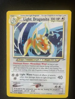 Pokemon Light Dragonite 14/105 Neo Destiny Holo Rare Stage 2 Unlimited - Image 1