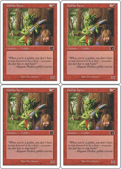 MTG VI 1999 GOBLIN HERO - CREATURE - MAGIC CARD x4 copies - Image 1