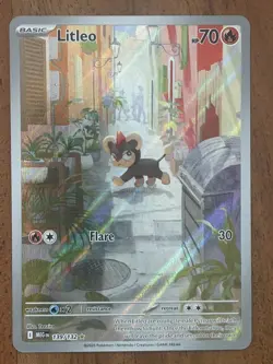 Pokemon TCG Litleo 139/132 Mega Evolution Illustration Rare NM Card - Image 1