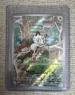 Pokemon Meowth 106/094 Holo Illustration Rare Me02: Phantasmal Flames Card - Image 1