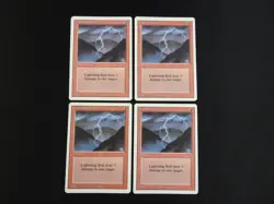 4x Lightning Bolt NM/LP [Revised Edition] Mtg Magic Free Tracking! - Image 1