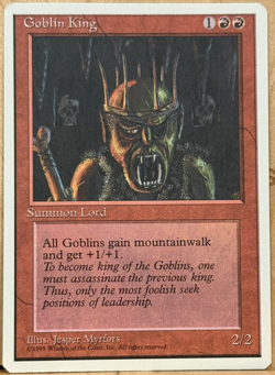 FOURTH EDITION 4E Vintage MtG Goblin King Unplayed NM - Image 1