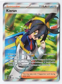 Kieran 206/167 - Pokemon Twilight Masquerade Full Art Trainer Ultra Rare Holo NM - Image 1