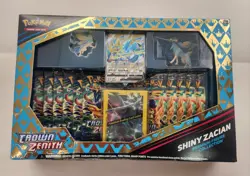 Pokemon Crown Zenith Shiny Zacian Premium Figure Collection Box 11 Booster Packs - Image 1