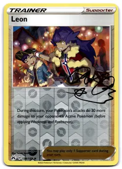 LEON 134/159 HOLO RARE CROWN ZENITH POKEMON REVERSE HOLO NEAR MINT - Image 1