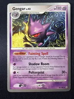 Pokemon TCG 2009 World Championship Jason Martinez Gengar Rare 18/100 NM/LP B - Image 1
