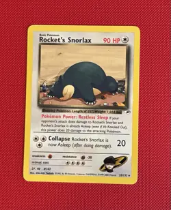 Pokemon Rocket's Snorlax 33/132 Team Rocket Regular 90 HP 2000 - Image 1
