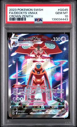 2023 POKEMON CROWN ZENITH GG45/GG70 DEOXYS VMAX FULL ART PSA 10 GEM MINT - Image 1