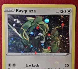 Rayquaza Pokemon SWSH029 Black Star Promo Cosmos Holo Bleed Error & Swirls - Image 2