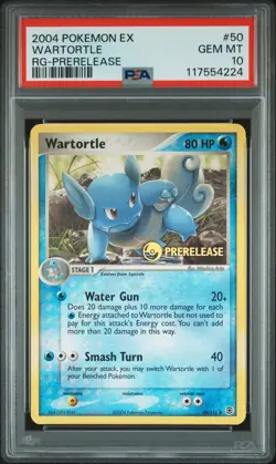 2004 POKEMON EX FIRE RED & LEAF GREEN PRERELEASE #50 WARTORTLE PSA 10 - Image 1