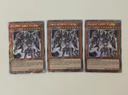 Yugioh Ancient Gear Golem x 3 - 1st Edition Platinum Secret Rare NM Free Holo B - Image 1