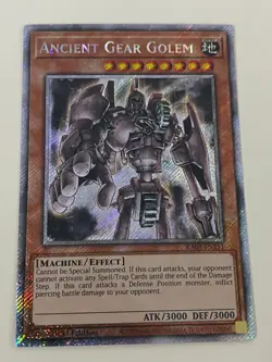 Yugioh Ancient Gear Golem x 3 - 1st Edition Platinum Secret Rare NM Free Holo B - Image 4