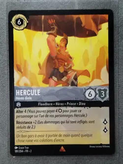 Carte LORCANA FR - Chapitre 2 181/204 Hercule - Rare non Foil Neuf - Image 1