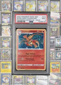 2022 POKEMON SWSH BLACK STAR PROMO #075 SPECIAL DELIVERY CHARIZARD-HOLO PSA 9 - Image 1