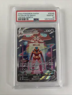 2023 POKEMON SWORD & SHIELD CROWN ZENITH #GG45 FULL ART/DEOXYS VMAX PSA 10 - Image 1