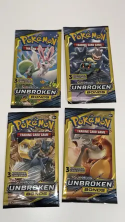 Pokemon Card - Unbroken Bonds - 3 Card Booster Pack - New Factory Sealed X1 - Image 1