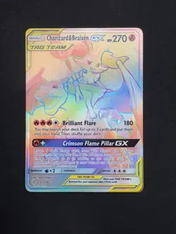 Pokemon Charizard & Braixen GX 251/236 Rainbow Rare Full Art Holo 270 HP - Image 1
