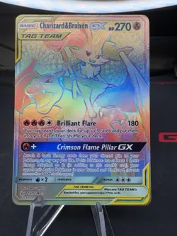Pokemon Charizard & Braixen GX 251/236 Rainbow Rare Full Art Holo 270 HP - Image 3
