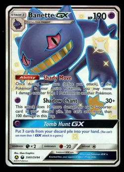Pokemon Banette GX SV61/SV94 Sun & Moon Hidden Fates Shiny Vault Near Mint - Image 1