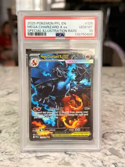 2025 Pokemon PFL Special illustration rare #125 Mega Charizard X EX PSA 10 - Image 1