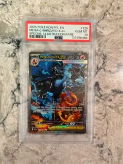 2025 Pokemon PFL Special illustration rare #125 Mega Charizard X EX PSA 10 - Image 3