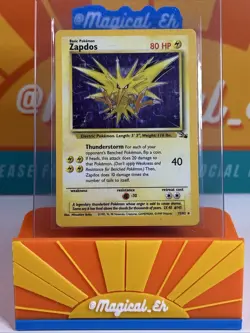 Zapdos #15 *Corrected* Holo Rare Variant Pokemon Fossil 1999 HP - Image 1