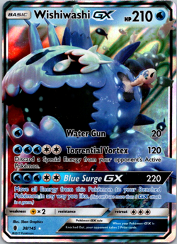 Wishiwashi GX 38/145 Ultra Rare Pokemon TCG SM - Guardians Rising NM - Image 1
