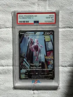 PSA 10 Mewtwo V Full Art #072 Pokemon GO 2022 GEM MINT - Image 1