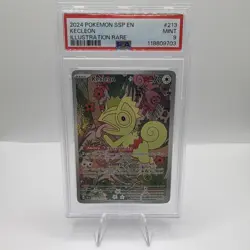 2024 POKEMON SSP EN-SURGING SPARKS ILLUSTRATION RARE #213 KECLEON PSA 9 - Image 1