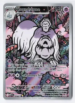 Houndstone 145/132 - Pokemon Mega Evolution Illustration Rare IR Full Art NM - Image 1