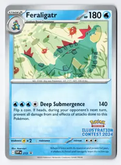 Feraligatr 213 - Pokemon 2024 Illustration Contest Stamped Promo Non-Holo NM - Image 1
