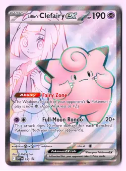 Lillie's Clefairy ex 195 - Pokemon Scarlet & Violet PROMO Full Art Holo Foil NM - Image 1