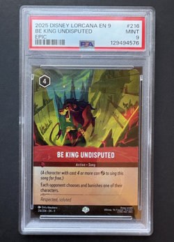 Disney Lorcana TCG - 2025 EN 9 - Be King Undisputed #216 - EPIC FOIL PSA 9 MINT - Image 1