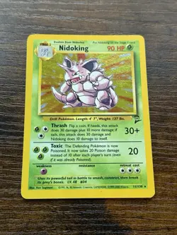 Pokemon TCG Nidoking Card 11/130 Base Set 2 Holo Rare WOTC - Image 1