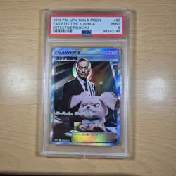 Detective Yoshida full art PSA 9 Detective pikachu pokemon card 2019 - Image 1