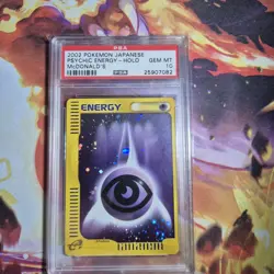 PSA 10 Gem Mint Psychic Energy Holo McDonald's e Minimum Japanese Pokemon Card - Image 1