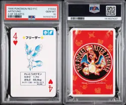 Articuno 4 of Hearts | Red Deck | Pokemon 1996 | Playing Cards | PSA10 - Image 1