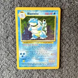 Pokemon TCG Blastoise Holo Rare Base Set 100 HP Card 2/102 1999 Wizards - Image 1