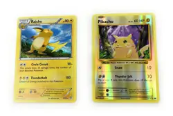 Pokemon Pikachu Reverse Holo 35/108 & Raichu Holo 27/83 Card Lot XY - Image 1