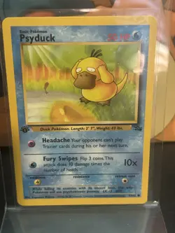 Psyduck 53/62 Fossil Set 1st Edition Common Pokemon Card 1999 Vintage WOTC LP/NM - Image 1