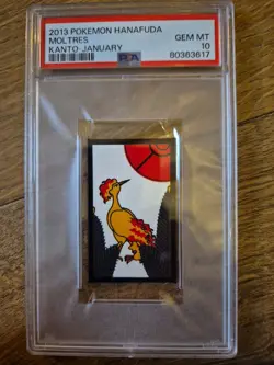 2013 PSA 10 Gem Mint Moltres Kanto January Hanafuda Pokemon Card Japanese - Image 1