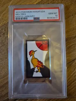 2013 PSA 10 Gem Mint Moltres Kanto January Hanafuda Pokemon Card Japanese - Image 2