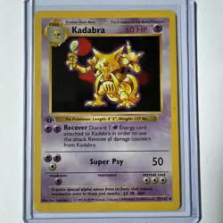 Kadabra 032/102 Base Set (Shadowless) -1st Edition Pokemon Card LP - Image 1