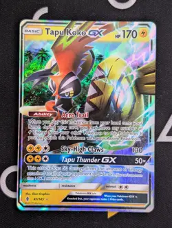 Tapu Koko GX - 47/145 - Pokemon Guardians Rising Sun & Moon Ultra Rare Card NM - Image 1