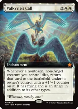 Valkyrie's Call (Extended Art) [FDN - 449] - NM [Foil] TCG MTG - Image 1