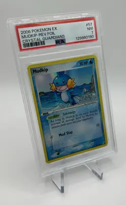 Pokemon TCG - Mudkip 57/100 Reverse Holo Crystal Guardians Stamp - PSA 7 NM - Image 1