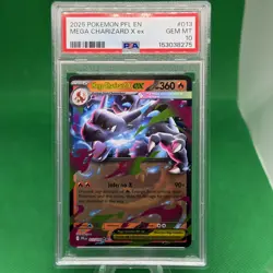 2025 POKEMON PFL EN-PHANTASMAL FLAMES #013 MEGA CHARIZARD X EX PSA 10 - Image 1