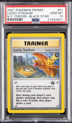 2001 POKEMON PROMO BLACK STAR #41 LUCKY STADIUM-N.Y. CENTER PSA 10 - Image 1