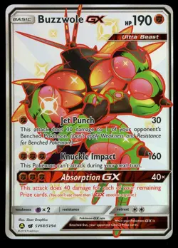 Pokemon Buzzwole GX SV68/SV94 Sun & Moon Hidden Fates Shiny Vault Near Mint - Image 1